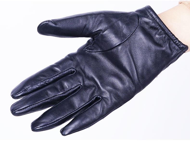 Cross-Border Winter Unisex Rivet Sheepskin Leather Gloves