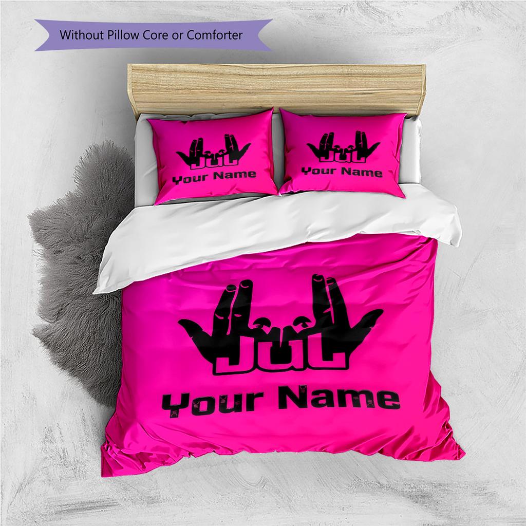 Custom Name JuL C'est Pas Des Lol Bedding,Quilt Set Quilt Cover Pillowcase Home Birthday Gift(1 * duvet cover + 2 * pillowcase, without core) -HE72