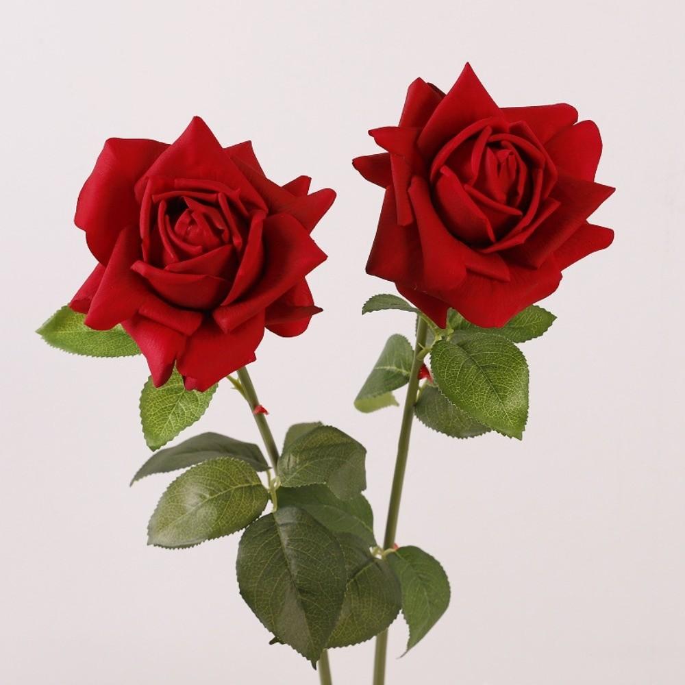Vase Decor Real Touch Artificial Rose Flower Handmade Artificial Faux Rose Branch Realistic 73cm Fake Flower Wedding Party