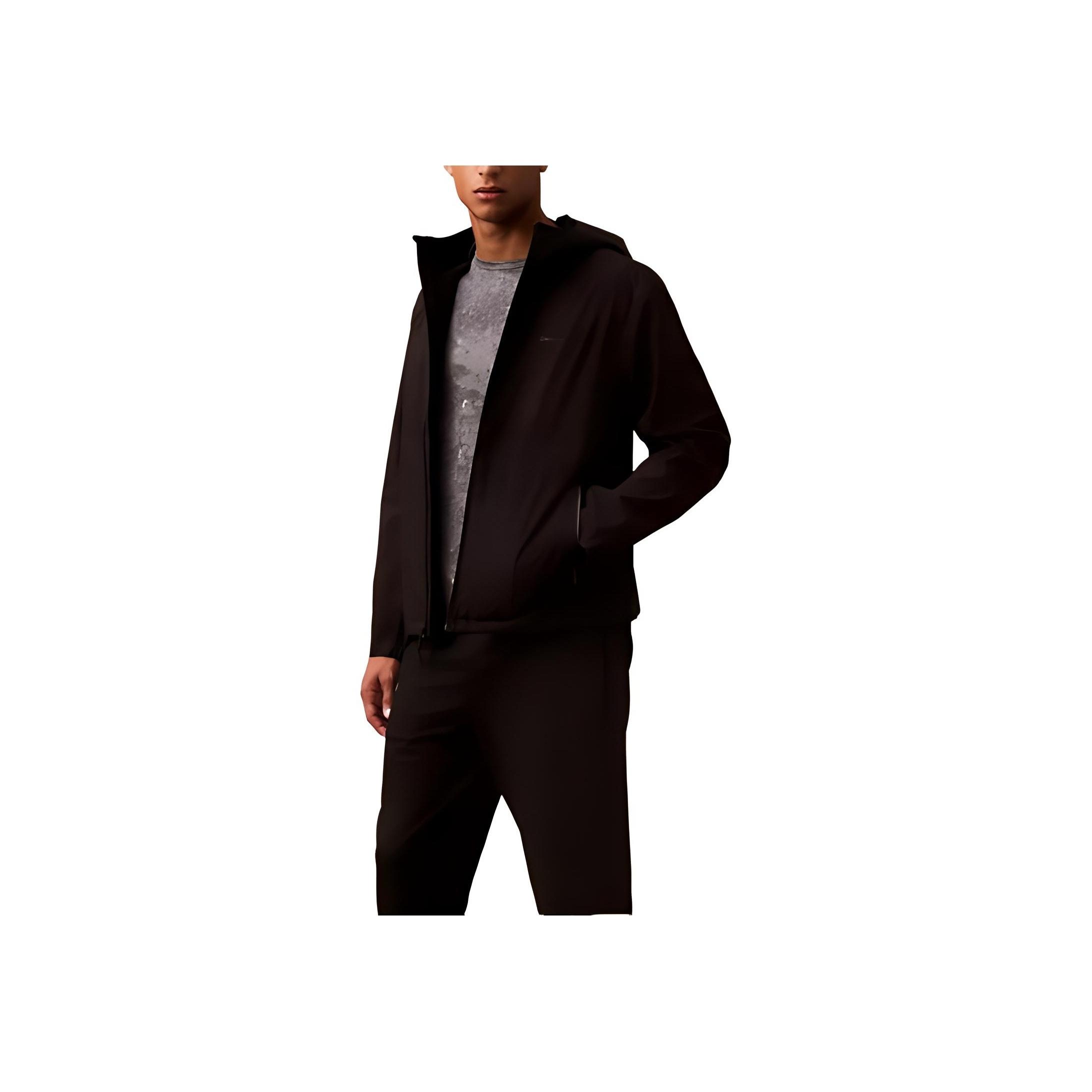 

Calvin Klein Минималистичная удобная универсальная куртка с капюшоном на молнии с длинным рукавом Мужские куртки Черная 40EM587-001 L