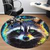 1pc Raccoon Art Office Round Area Rug,  Mat Suitable ForOffice, Under Office Chairs Bedroom Living Room Home Decor, Room Deco
