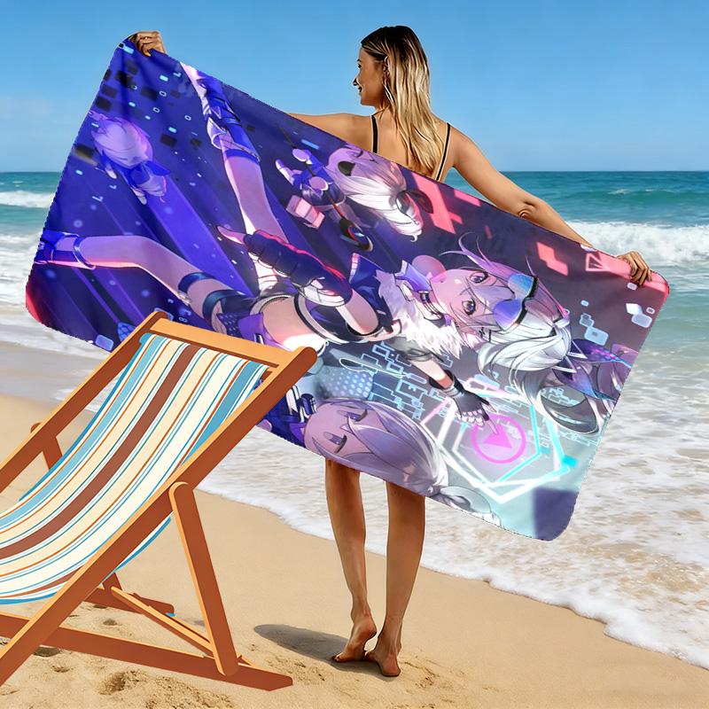 Honkai Silver Wolf 2D Flat Print Beach Towel, Large Soft Quick Dry Towel for Beach Camping Swimming.NSTJ0928267