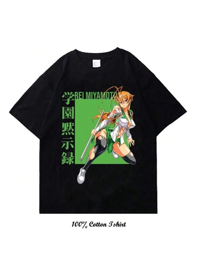 Japanese Anime Highschool Of The Dead Graphic Print T Shirt Fashion Plus Size Cotton Crew Neck Short Sleeve T Shirt Women Men1