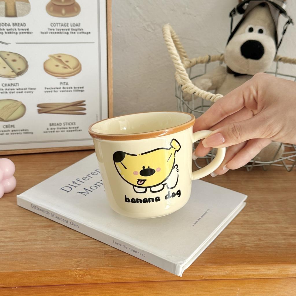 Creative Banana Dog Ceramic Mug Birthday Gift Girls Cup High-Pretty Cute Household Water Cup Coffee Cup
