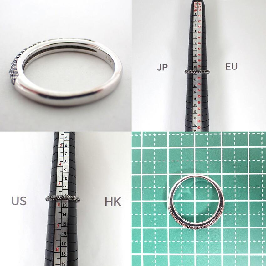 [Pre-owned] K18WG Black Diamond Ring / Size 11 / j66-4