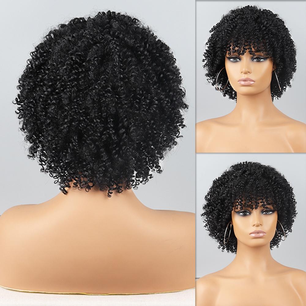 LISI HAIR Afro Women Short Ombre Blonde Kinky Curly Wig Синтетическое волокно Натуральные вьющиеся африканские женские модные короткие парики 25cm