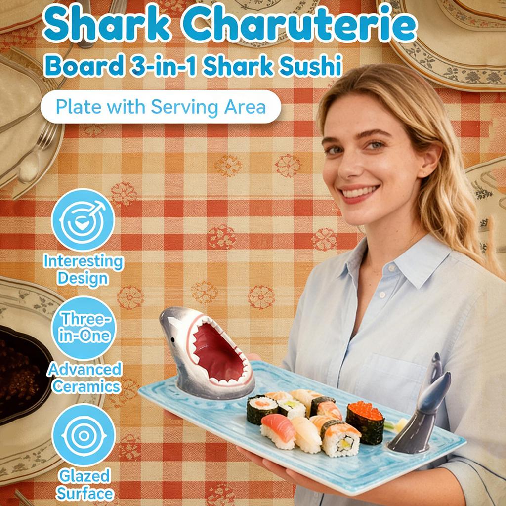 Einzigartige Haiform Teller Lustige Dekorative Keramik Sushi Teller Für Dessert, Käsesnacks, Obst, Gemüse Wohnkultur Zubehör