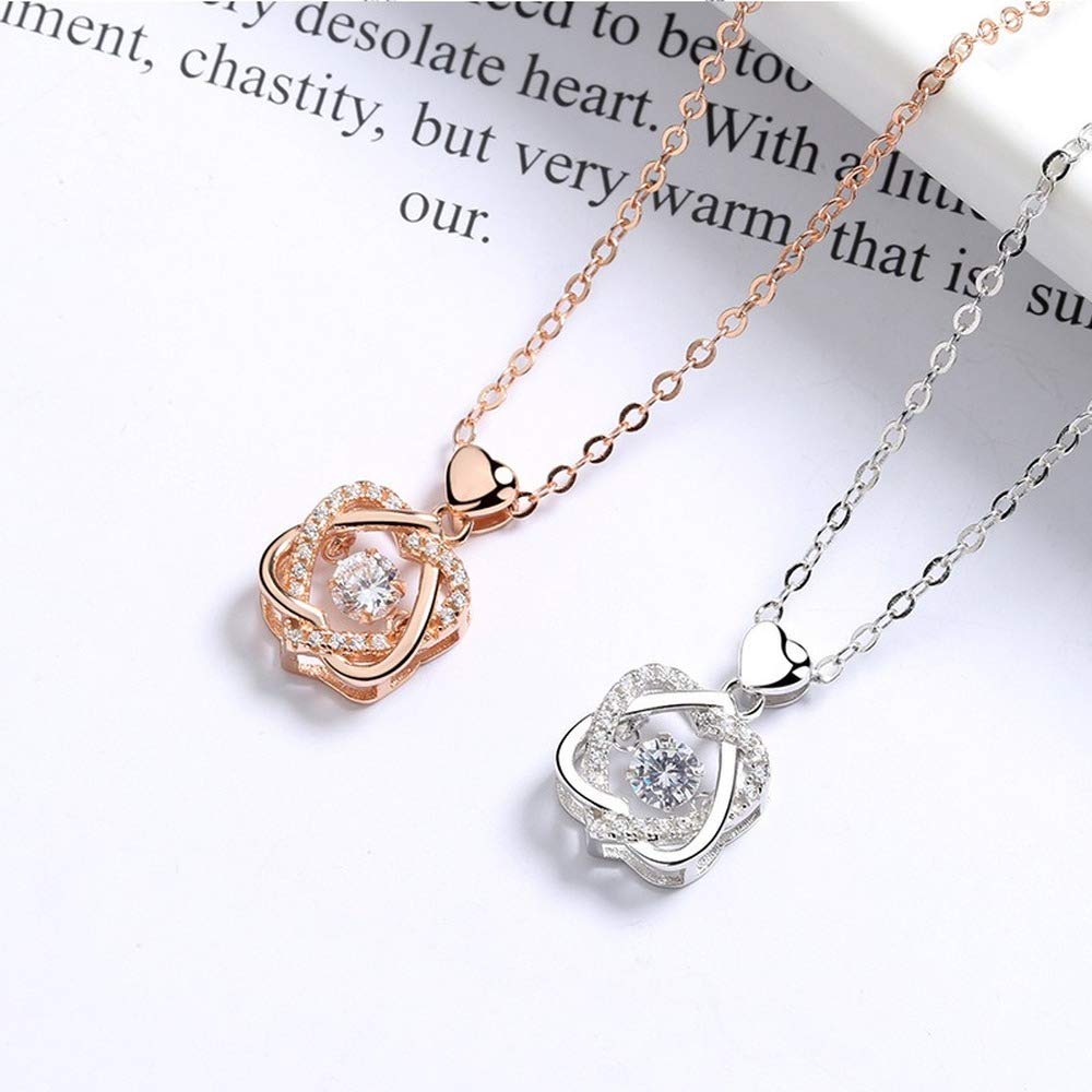 Necklace 18K Gold Popular Pink Gold 18K Gold Heart Heart Necklace Pendant Silver 925 Large White Gold 18K Gold Hexagram Pendant Shiny Diamond Symbol