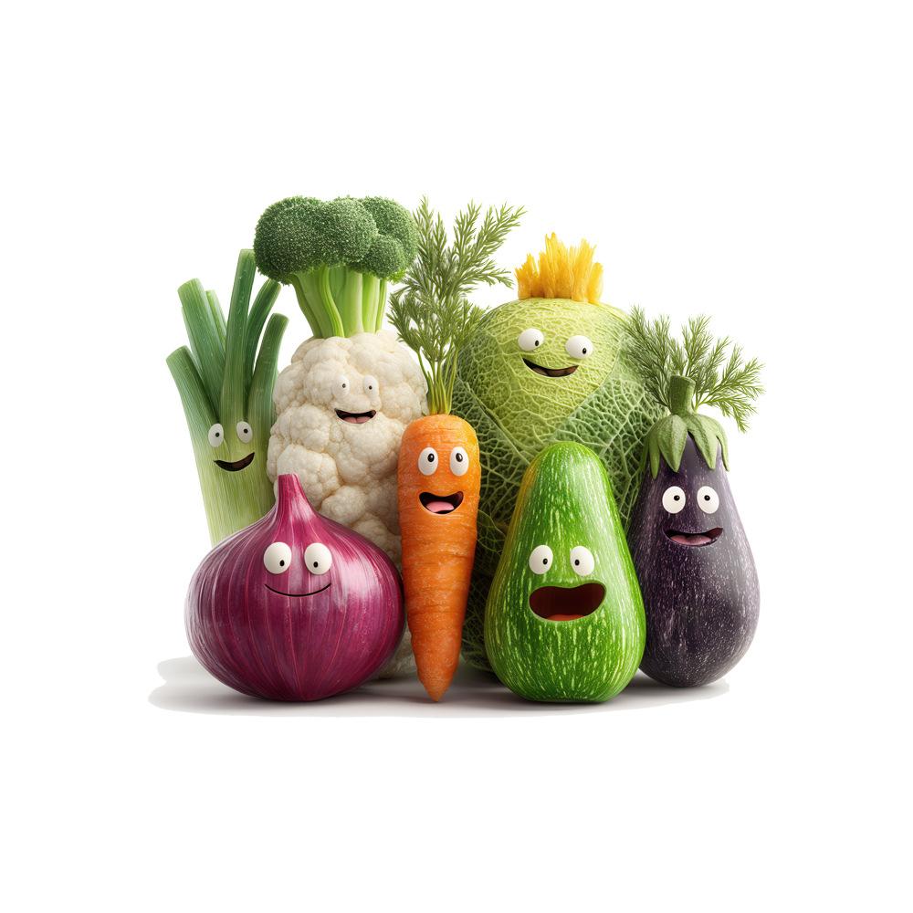 Smiling Vegetables Self Adhesive Wall Sticker for Kitchen Cabinet Fridge Dining Room Door Home Decor