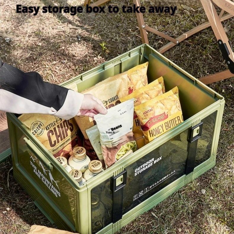 Outdoor Storage Box Camping Folding Box Camping Organizer Car Box Multi-layer Stackable Multifunctional Folding Box Can Sit