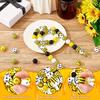 60 Pieces Bee Wooden Beads Wood Bee Honeycomb Beads Farmhouse Beads Round Spacer Beads with Hole for Necklace Bracelet