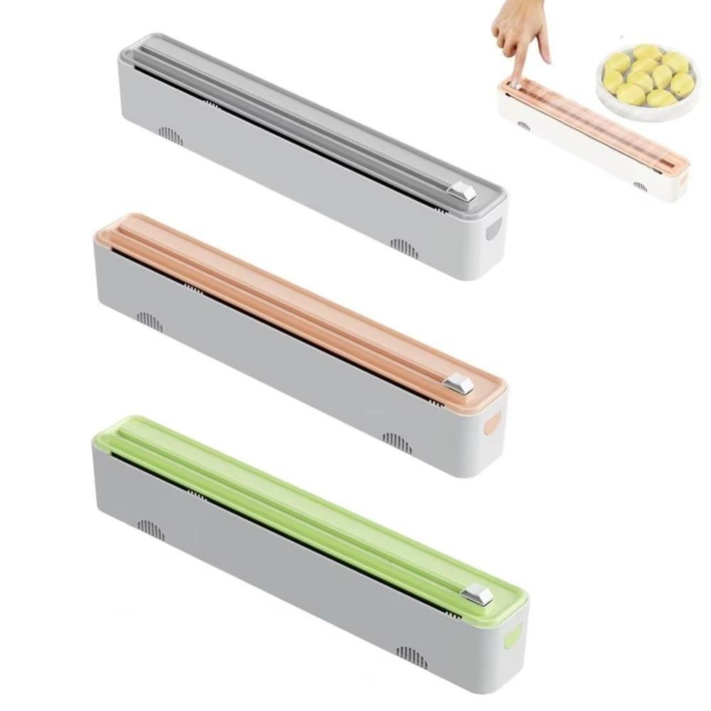 Magnetic Food Film Dispenser Stretch Cutter Kitchen Wrap Storage Box Cling Film Dispenser  Kitchen
