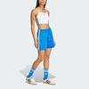 Adidas Originals Striped Logo Loose Fit Mid Waist Casual Shorts Women Shorts Blue JD0817