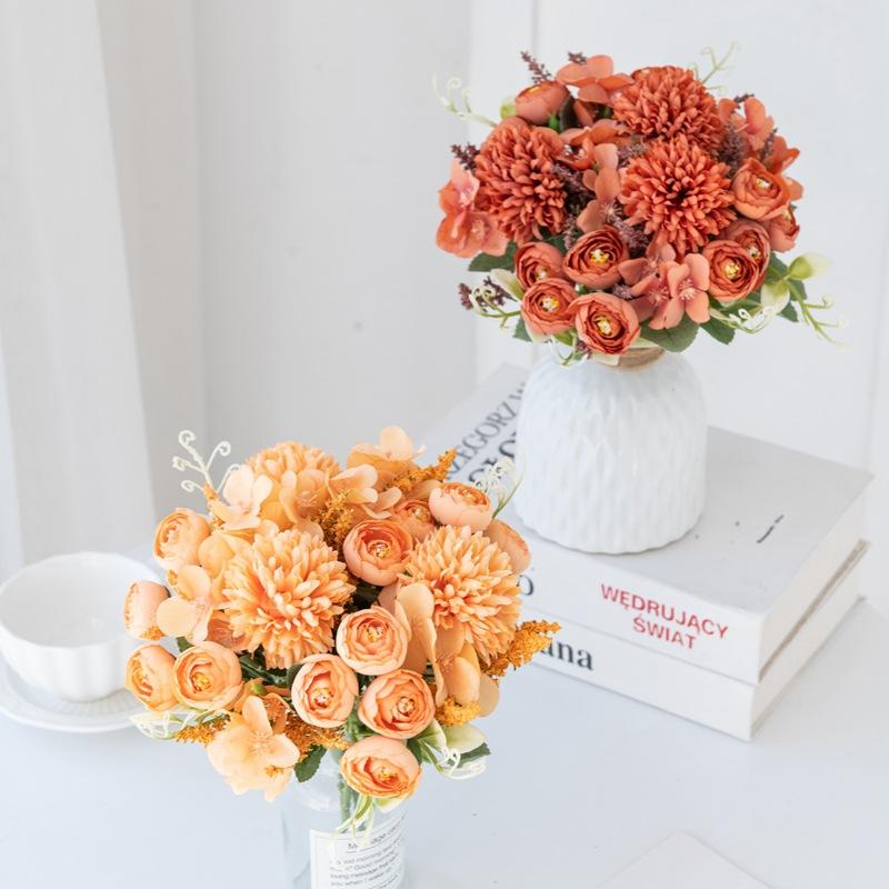 Ins Simulation Rose Wedding Hand Bouquet Wedding Photography Props Hand Notes Fake Flowers Home Decoration Simulation Silk Flowers