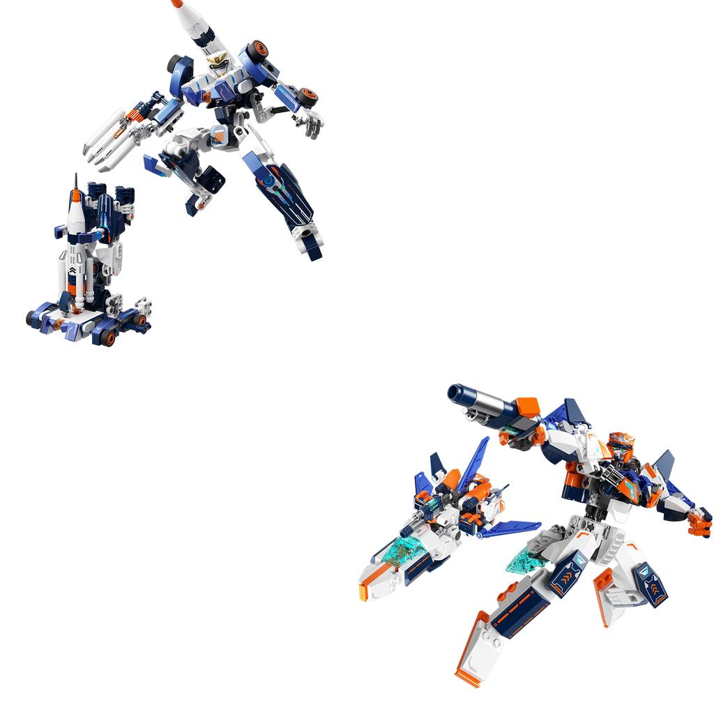 Jaki Aerospace Transforming Mecha Building Blocks Set Robot Model Assembly Toy Desktop Creative Ornament Boy'S Birthday Gift