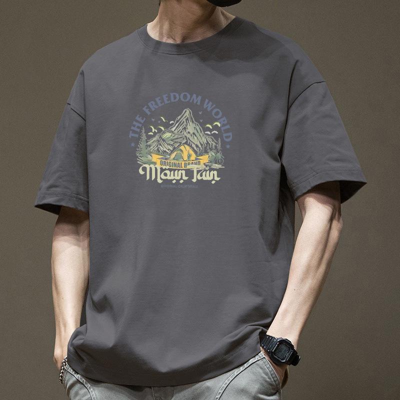 

Хлопковая футболка с коротким рукавом Модная на все случаи жизни Дышащая летняя спортивная футболка Мужской топ 3XL