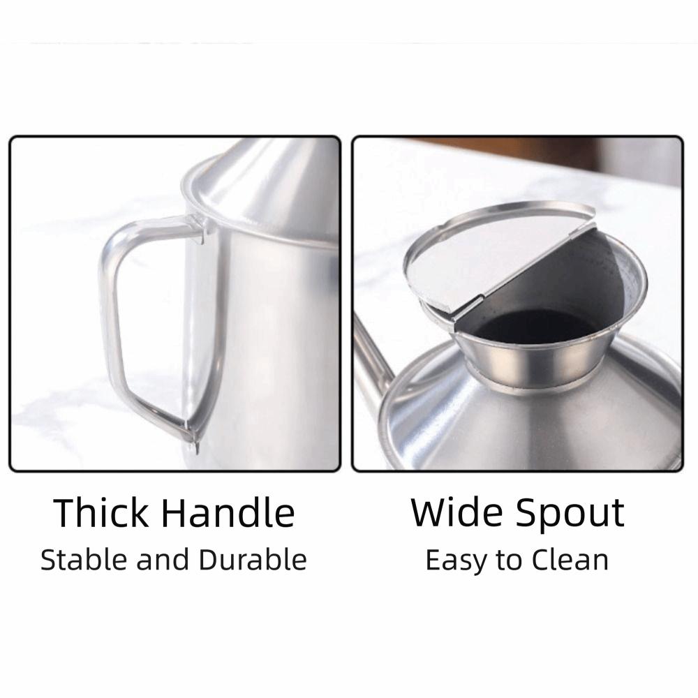 Stainless Steel Filter Tank Multipurpose Oil Pot Easy Clean Cooking Oil Strainer  Kitchen