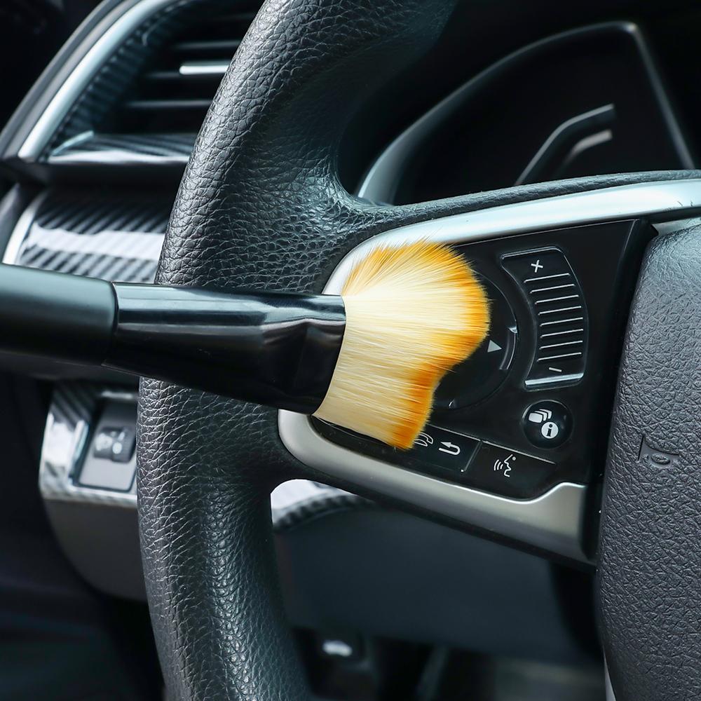 Car Curved Detail Brush Dashboard Cleaning Soft Brush Air Outlet Gap Dust Removal Clean Maintenance Tool Dust Collector Brush