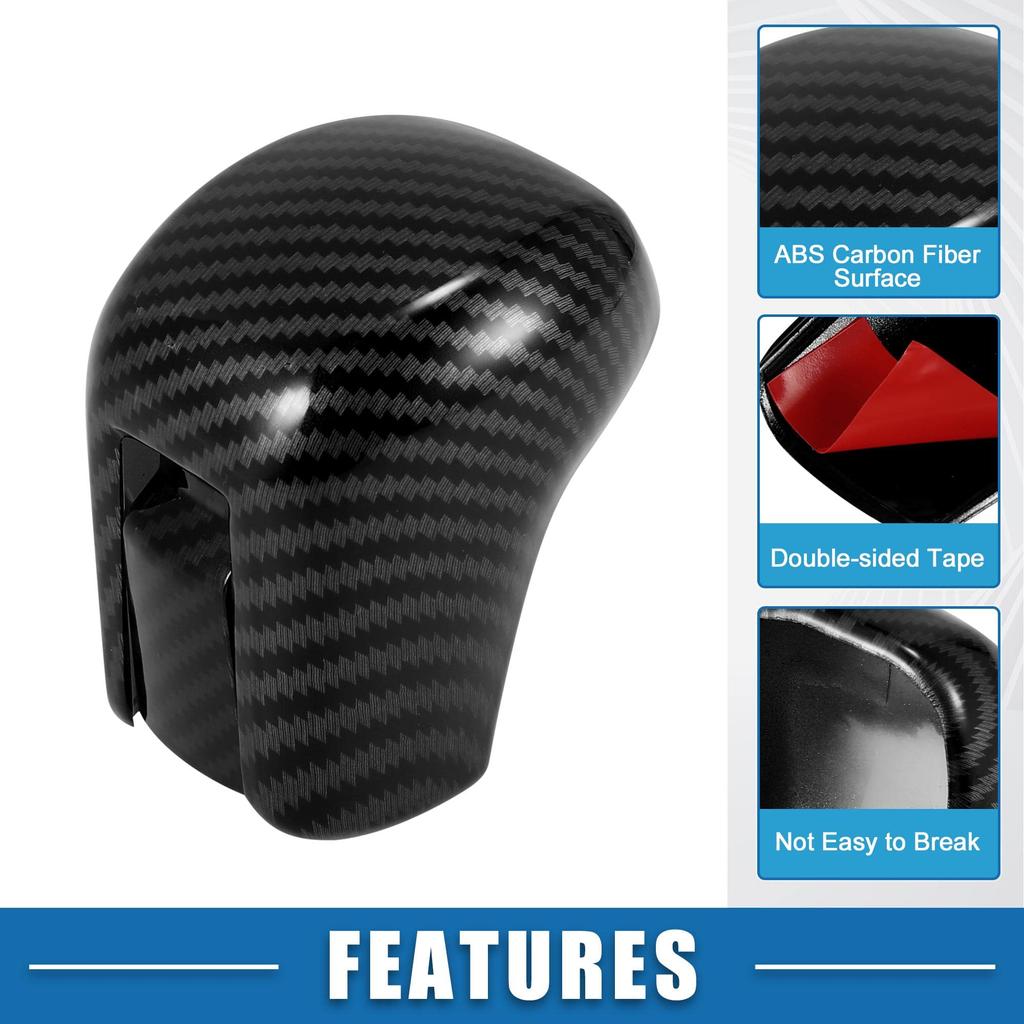 ACROPIX Gear Shift Knob Cover Auto Derailleur Lever Trim ABS Carbon Fiber Pattern Black