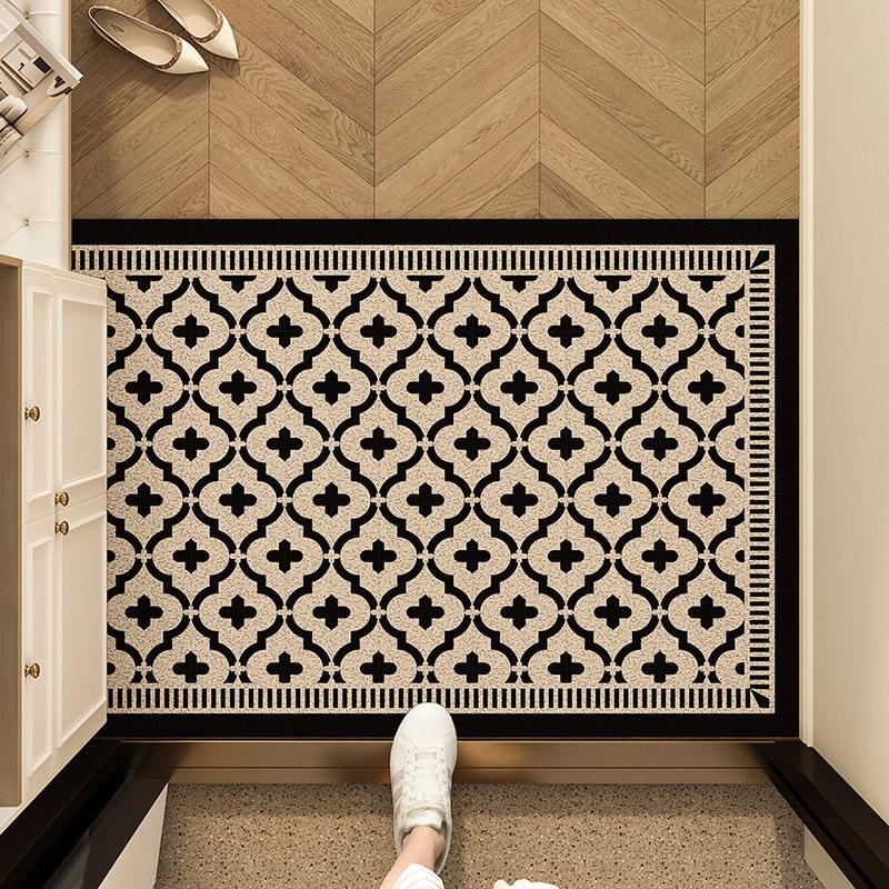 Door Floor Mat American Retro Door Foot Mat, Door Outer Silk Ring Non-Slip Carpet, Scraping Mud And Rubbing Soil Can Be Cut