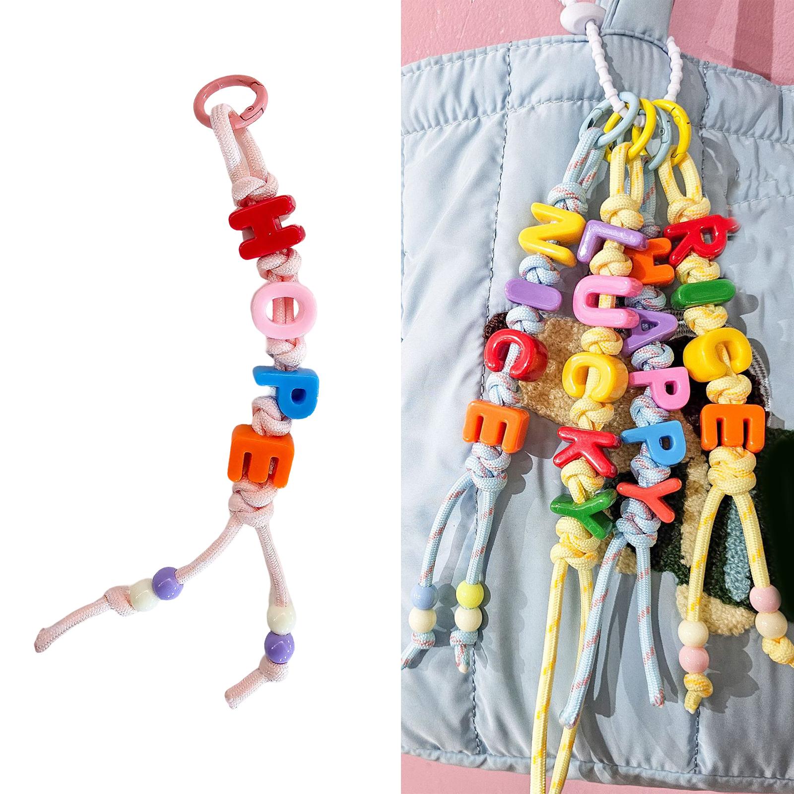 

Dopamine Colors Letter Bead Keychain Unique Colorful Letter Bead Bag Charm Stylish Keychain For Fashion Enthusiasts 2