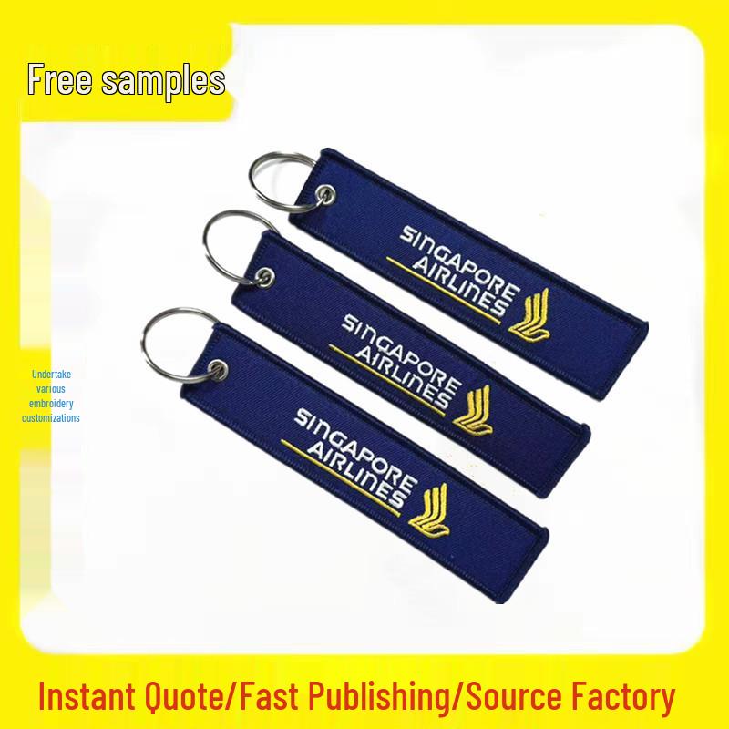Double-Sided Embroidered Keychain: Personalized Polyester Bag Accessory Pendant