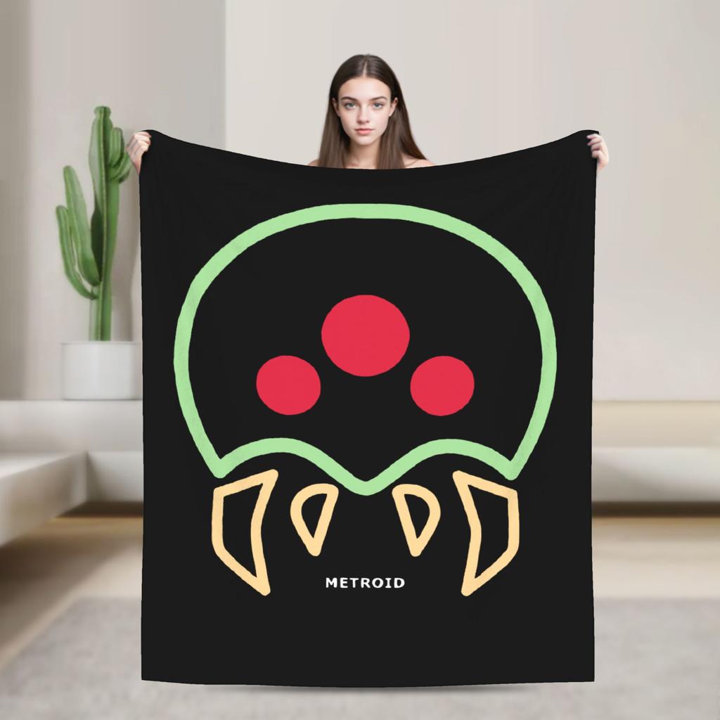 Metroids Hero Game Blankets Flannel Vintage Breathable Throw Blanket for Bed Sofa Winter