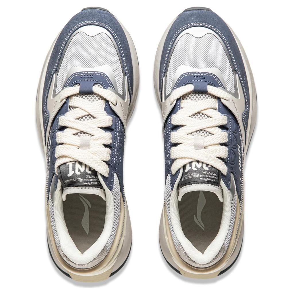 Li Ning Comfortable Versatile Fashion Slip Resistant Wear Resistant Rebound Low Top Casual Shoes Men sneaker Blue Gray AGCU079-3