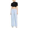 Off-White Womens/Ladies Logo Half Zip Crop T-Shirt