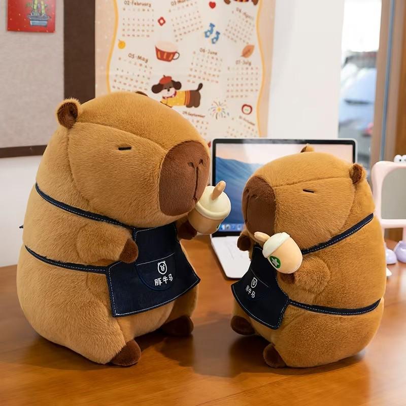 Adorable Rose-Holding Plush Doll Hat - Cute Cloth Toy for Couples, Birthday Gift 30 cm