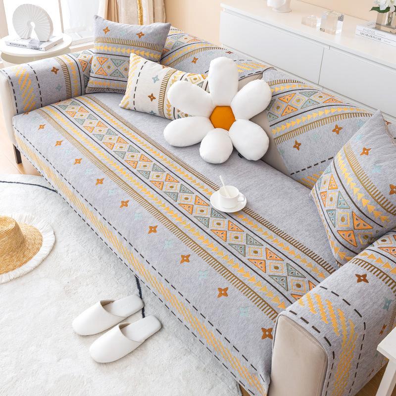 

Чехол для дивана с принтом, универсальный синельный чехол на четыре сезона, Нескользящий чехол на спинку, диванная подушка для гостиной, полотенце, украшение для дома 45x45 pillowcase1pc