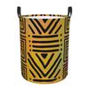 African Bogolan Colorful Rainbow Pattern Dirty Laundry Baskets Foldable Large Waterproof Clothes Toys Basket For Home Kids