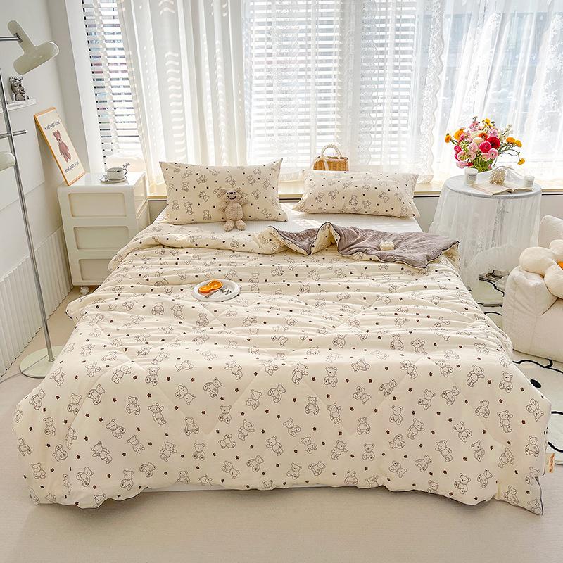 Class a Washed Double-Layer Yarn Soybean Fiber Children's Summer Cool Quilt Single Thin Quilt Double Air Conditioning Quilt