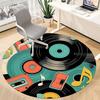 1pc Music Retro Office Round Area Rug, Indoor Mat Suitable ForOffice, Under Office Chairs Bedroom Living Room Home Decor T168