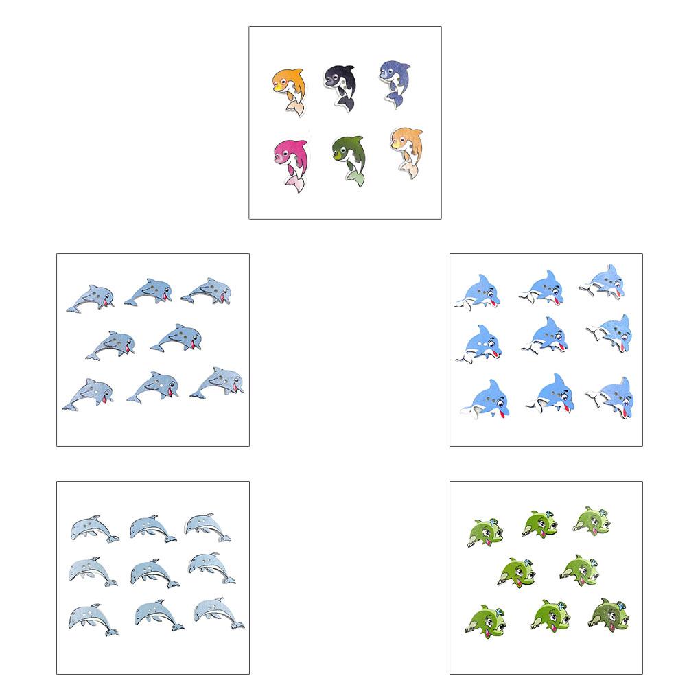 Balení 50 Dřevěných Knoflíků Vynikající Hrubý Povrch Široce Použitelné Zapínání Knoflíky s Dříkem ve Tvaru Ryby Šicí Potřeby pro Stehování