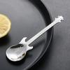 1pc Creative Guitar Shaped Spoon For Coffee, Tea, Desserts, Ice Cream - Stainless Steel Kitchen Accessory