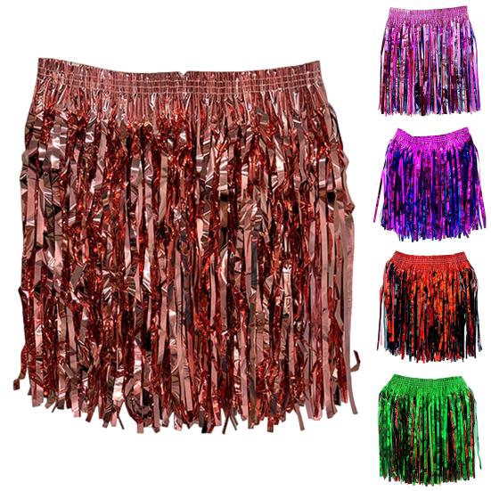 Adult Skirt Rain Fringe Tassel Party Skirt Bright Color Adjustable Curtain Mini Skirt Festival-ready Performance Skirt