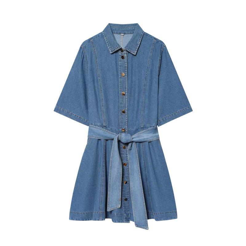 Handmade European & American Style Denim Shirt Dress - Women s Extra Small