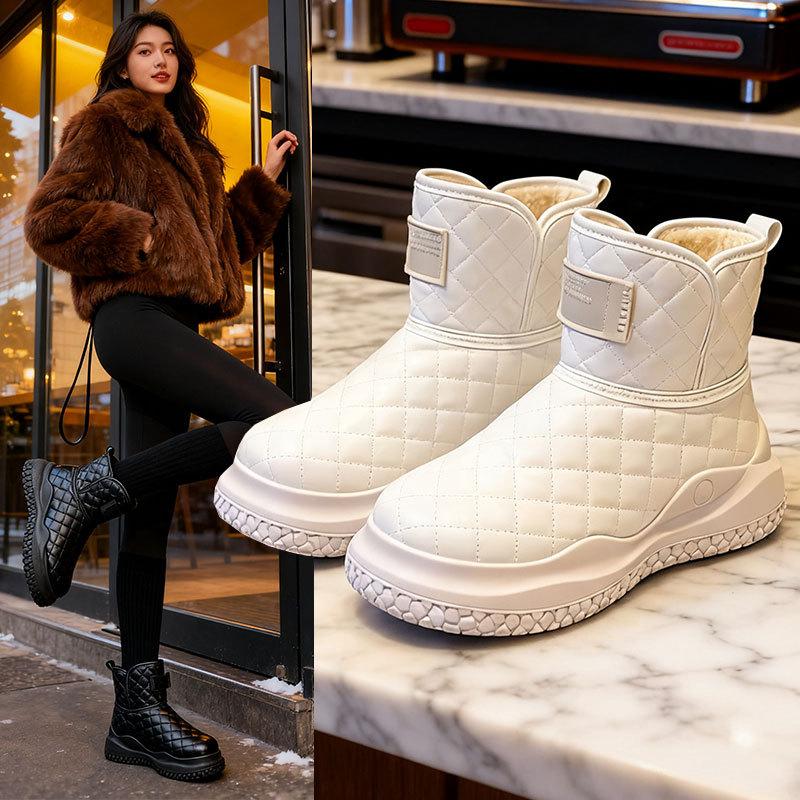 Fleece Thickened Snow Boots Women's Short Boots Winter New Fur Integrated Autumn Flat Cotton Shoes Warm Shoes Women's Shoes