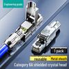 Shanze High-Performance Gold-Plated Shielded RJ Connector CAT6A/7/8, 10G, No-Punch Crystal Head