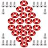 20 Pairs Fender Washer Bolts Screws Aluminum Alloy Bumper Fender Washer Bolts Screws Engine Anti-Theft Cap Holder No LOGO (Red)