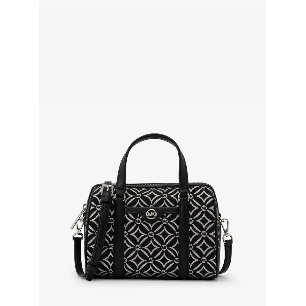 

Michael Kors Logo Jacquard Duffle Crossbody Small 35f4stfc1j41 Black Silver F
