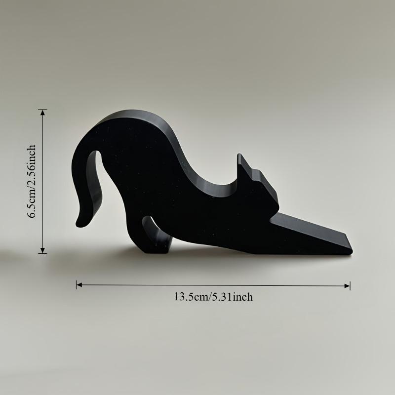 1 Stück Süßer Schwarzer Katzen Türstopper - Langlebiger Kunststoff Mattierte Oberfläche Kollisionsschutz Türstopper mit Süßem Sitzenden Katzen Design