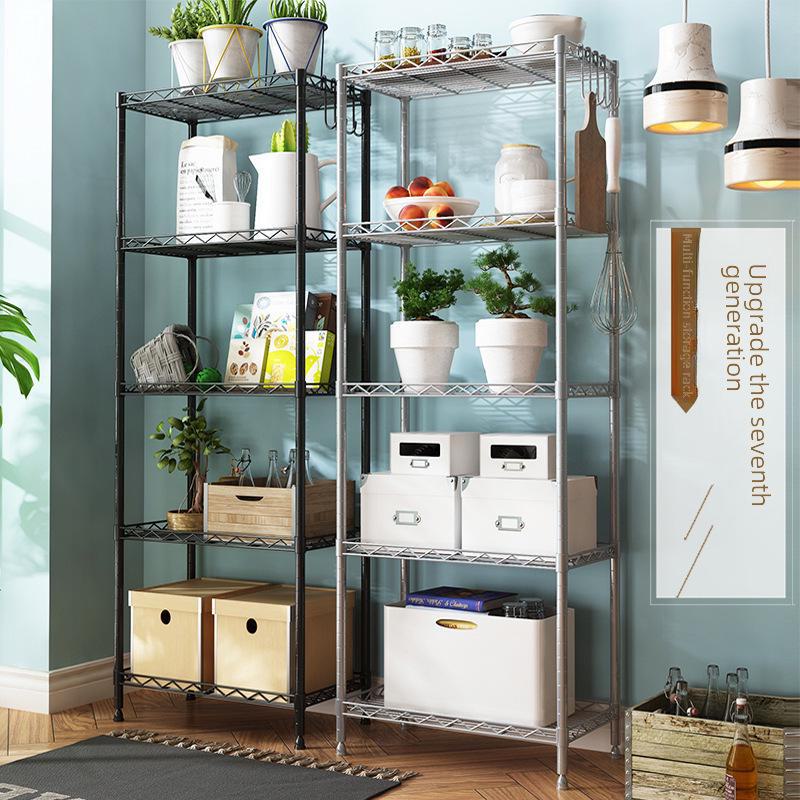 Multi-layer metal storage rack for kitchen, microwave, floor, bathroom, oven seasoning.