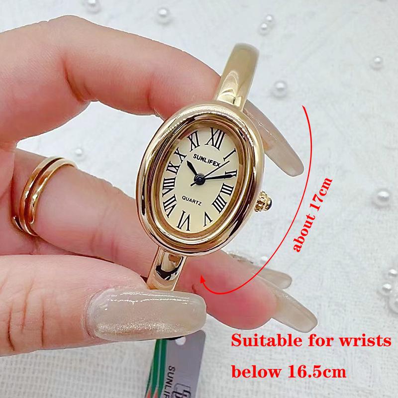 Luxury Brand Women Rome Dial Quartz Watch Fashion Gold Colors Bangle Wristwatch Relogio Feminino Dropshipping Gifts Montre Femme