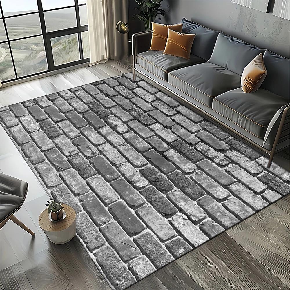 27 Style New Brick Stone Building Wall Originality Rug Carpet for Living Room Bedroom Home Decor,kids Non-slip for Sofa Doormat