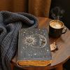 Handmade Sun & Moon Leather Journal | Celestial 5x7" Notebook with 200 Deckle Edge Pages | Vintage Cosmic Diary | Astrology & Witchcraft Writing Book