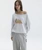 CLOVE [26Fw CLOVE] Bambi_Off Shoulder Sweatshirt (Light Gray)