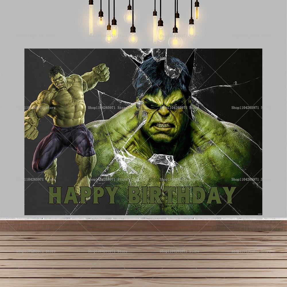 Hulk Green Giant Cartoon Backdrop Avengers Super Hero Theme Kids Boys Birthday Party Decoration Photo Booth Props Suppli 109