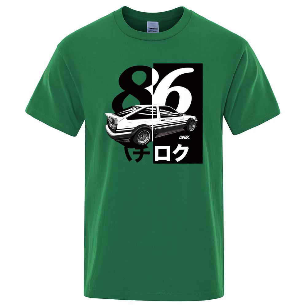 AE86 Initial D Homme T-Shirt Herren Print Drift T-Shirt Mode Cooles T-Shirt Japanischer Anime Kurzarm Sommer Casual Tops